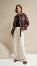 The Belted Leather Shirt Jacket