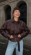 The Belted Leather Shirt Jacket