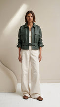 The Belted Leather Shirt Jacket